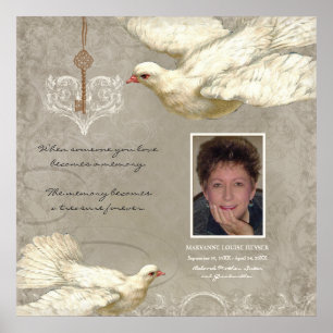 Schlüssel zu meinem Heart Dove Bereavement Memoria Poster