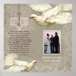 Schlüssel zu meinem Herz Dove Hochzeitsgeschenk Fo Poster