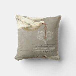 Schlüssel zu meinem Herz Dove Swirl Geblüht graue  Kissen