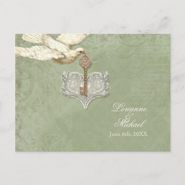 Schlüssel zu meinem Herz, Doves UAWG Response Post Einladungspostkarte (Vorderseite)