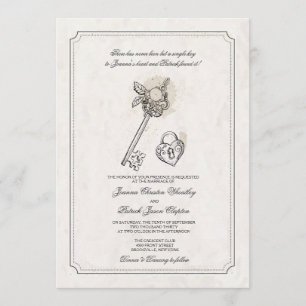 Schlüssel zu meinen Herz-Hochzeitseinladungen Einladung