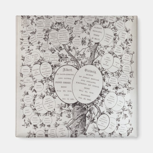 Schlüssel zum genealogischen Baum Magnet (Vorne)