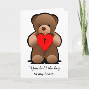 Schlüssel zum Herzteddybären Karte