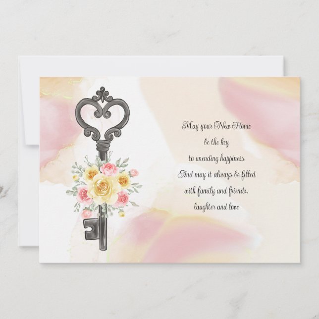 Schlüssel zur neuen Zuhause-Karte Einladung (Vorderseite)