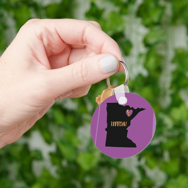 Schlüsselanhänger, 2", Minnesota, Uffda Schlüsselanhänger (Uffda!  Don't lose your keys!)