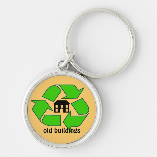 Schlüsselanhänger - Alte Gebäude Gerecycelt (Vorne)