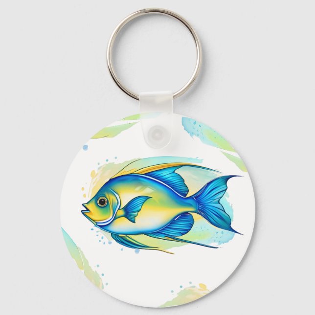 Schlüsselanhänger - Aquarellreihe: Angelfish (Vorderseite)