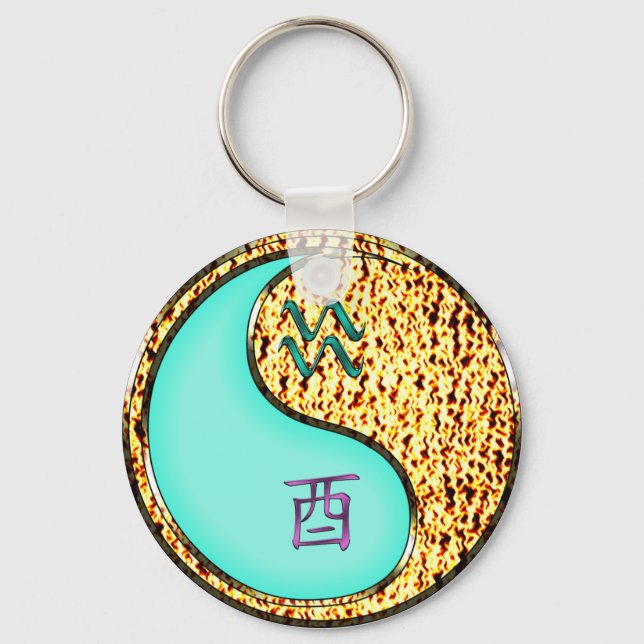 Schlüsselanhänger Aquarius & Feuer (Vorderseite)