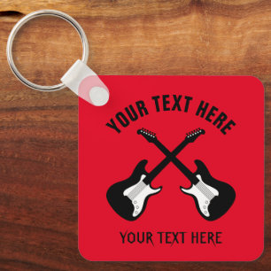 Schlüsselanhänger aus Metall mit zwei Gitarren