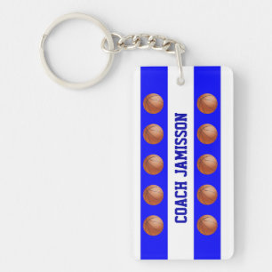 Schlüsselanhänger, blau/weiß für Basketballtra Schlüsselanhänger