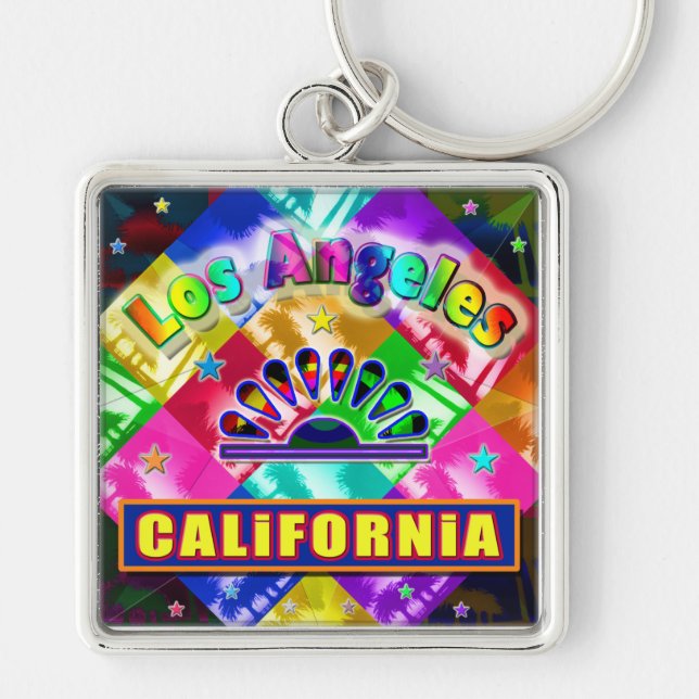 Schlüsselanhänger "Coloring Los Angeles 4" (Vorne)