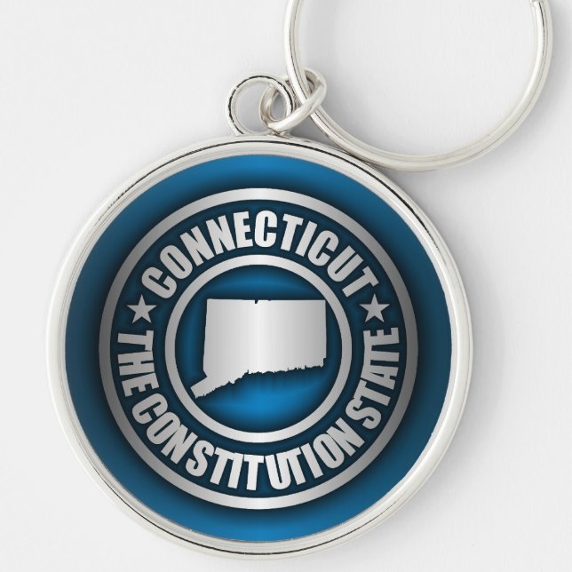 Schlüsselanhänger "Connecticut Steel" (blau) (Vorne)