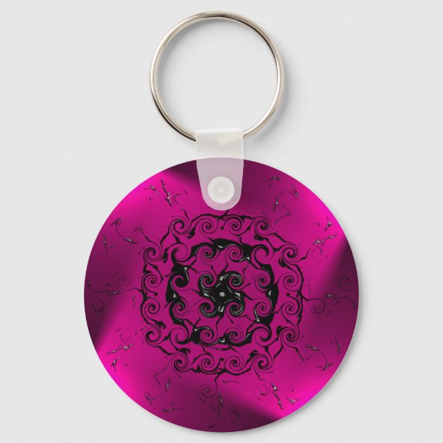 Schlüsselanhänger der rosa Spiralspirale (Vorderseite)