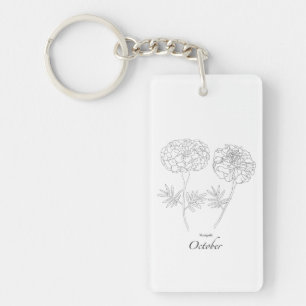 Schlüsselanhänger Frauenringelblume Oktober Geburt