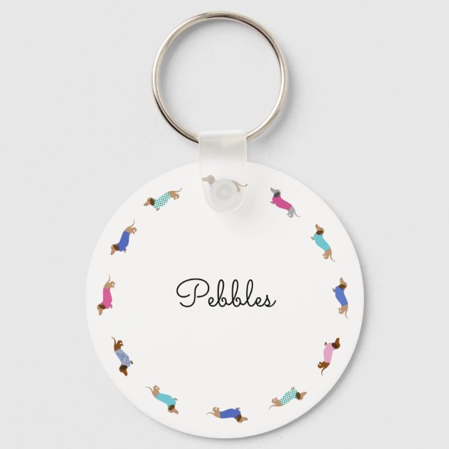 Schlüsselanhänger für benutzerdefinierte Dackel (Vorderseite)