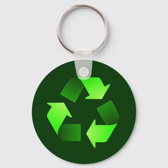 Schlüsselanhänger für grün Recycelnd Symbol (Vorderseite)