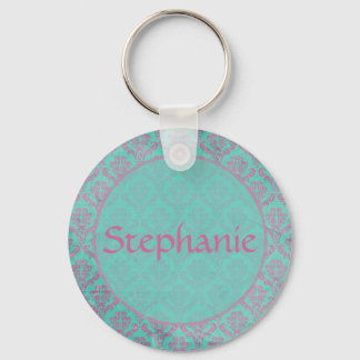 Schlüsselanhänger für lila Damaskus-Schaltfläche m