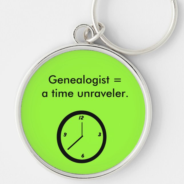 Schlüsselanhänger - Genealogist = Zeitfresser. (Vorne)