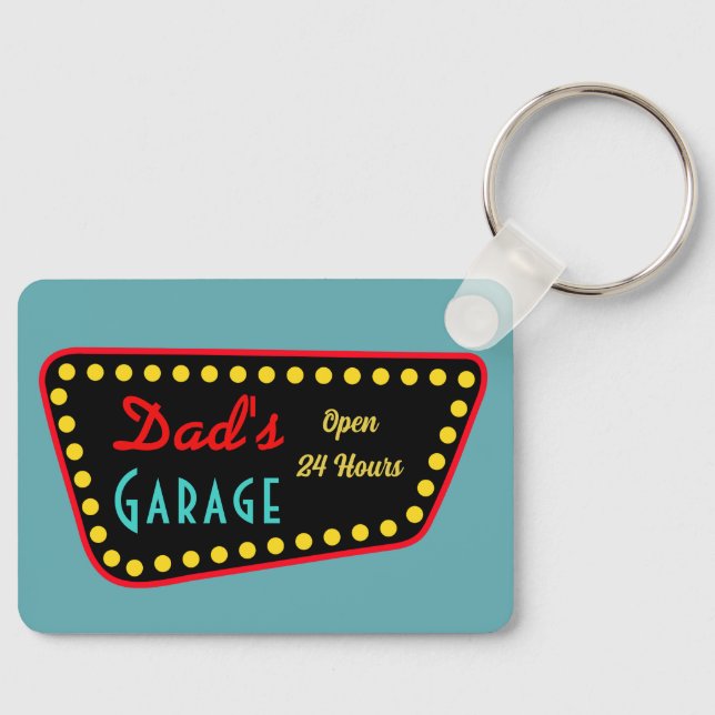 Schlüsselanhänger-Geschenk für Vatis Garage Schlüsselanhänger (Vorderseite)