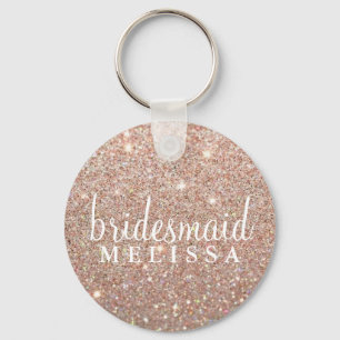 Schlüsselanhänger Glitzer Bridesmaid - Rose Gold