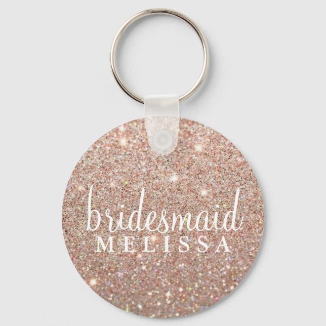 Schlüsselanhänger Glitzer Bridesmaid - Rose Gold (Vorderseite)