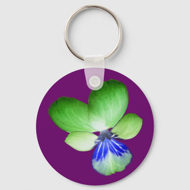 Schlüsselanhänger "Green and Blue Pansy" (Vorderseite)