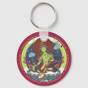 SCHLÜSSELANHÄNGER Green Tara - mit Mantra