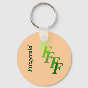 Schlüsselanhänger - Grüne Monogramm mit Nachname
