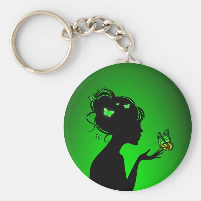 Schlüsselanhänger Grüne Schmetterlinge (Vorne)