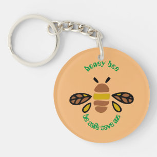 Schlüsselanhänger Honey bee Acryl - rund