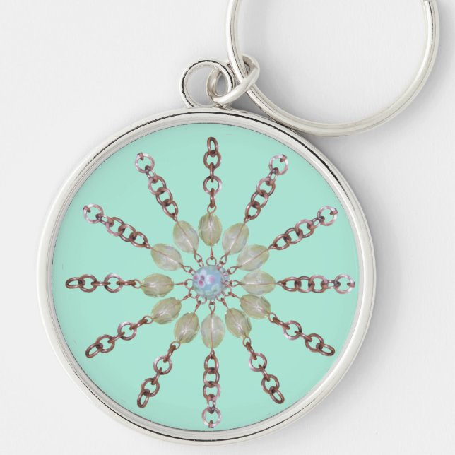 Schlüsselanhänger - Kupferketten und -perlen (Vorne)