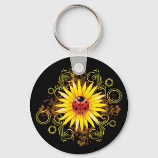 Schlüsselanhänger Ladybug und Sonnenblumen