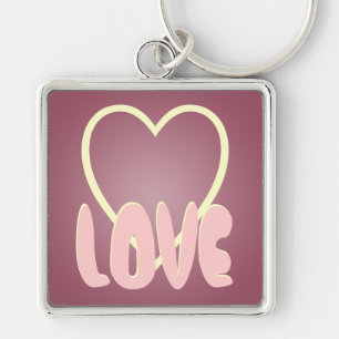Schlüsselanhänger Liebe Herz Mauve Ecru Süß Anpass