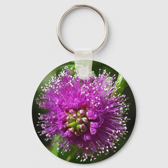 Schlüsselanhänger lila Blume (Vorderseite)