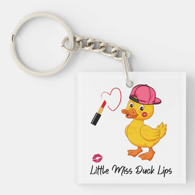 Schlüsselanhänger "Little Miss Duck Lips" (Vorderseite)