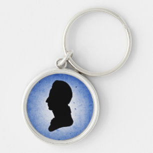 Schlüsselanhänger "Man Silhouette on Blue"