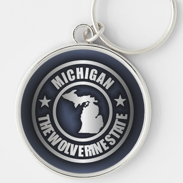 Schlüsselanhänger "Michigan Steel" (blau) (Vorne)