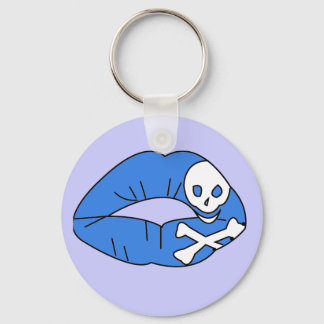 Schlüsselanhänger mit blauen Giftlippen