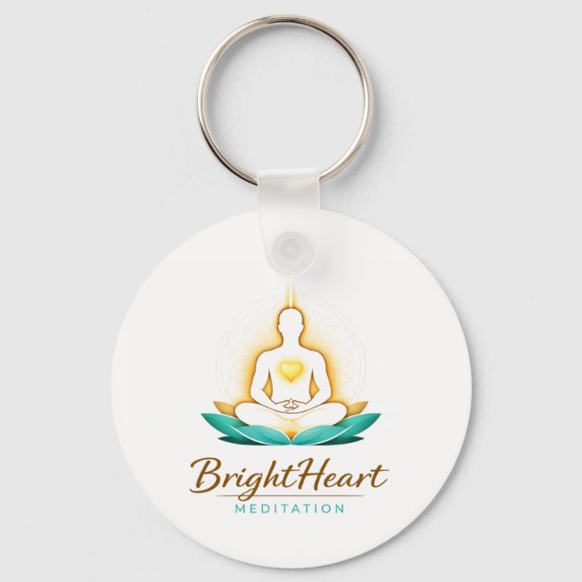 Schlüsselanhänger mit Brightheart Meditation Logo (Vorderseite)