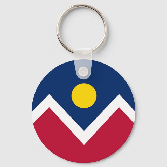 Schlüsselanhänger mit der Flagge von Denver, Color (Vorderseite)
