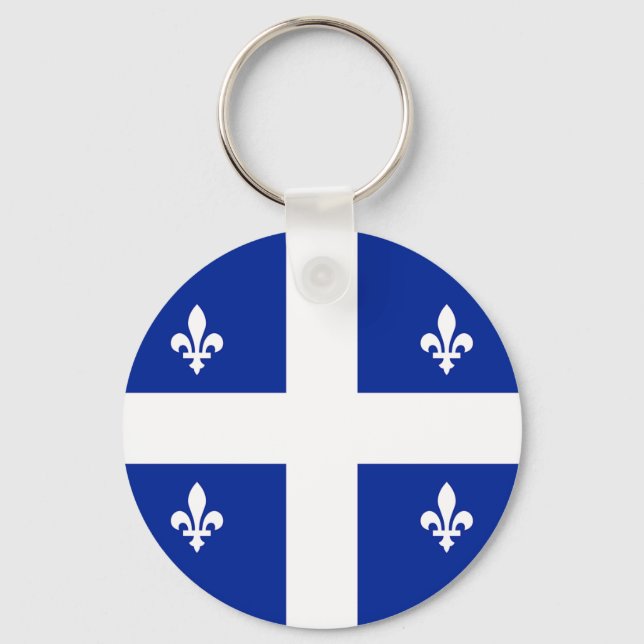 Schlüsselanhänger mit der Flagge von Quebec, Kanad (Vorderseite)