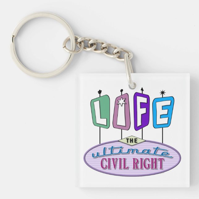 Schlüsselanhänger mit einem pro-life-Design. (Vorderseite)
