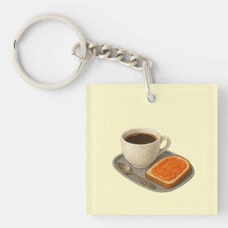 Schlüsselanhänger mit Kaffee und Toast