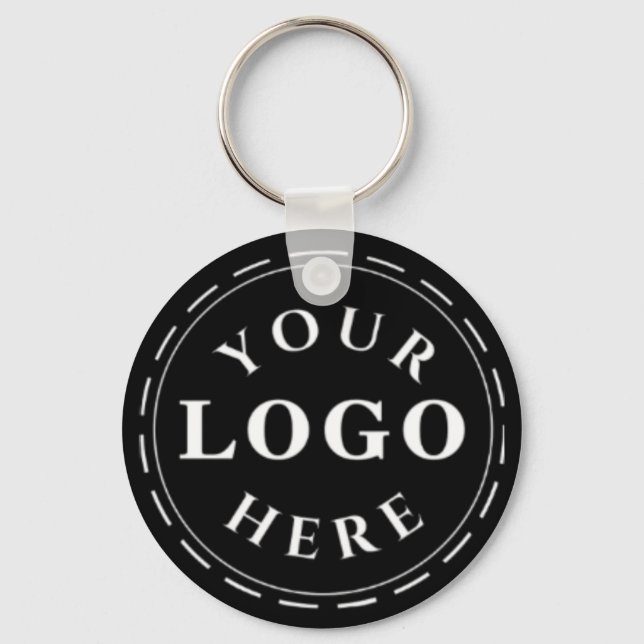 Schlüsselanhänger mit schwarzen Logos mit QR-Code (Vorderseite)