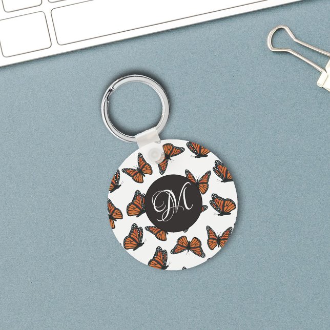 Schlüsselanhänger Monarchfalter (Monarch butterflies monogram keychain. )