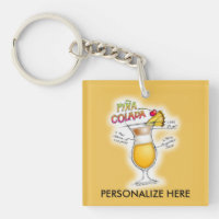 SCHLÜSSELANHÄNGER - PINA COLADA RECIPE COCKTAIL AR