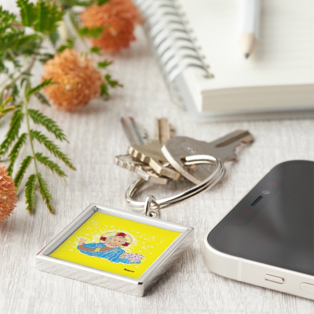 Schlüsselanhänger, Premium Square Schlüsselanhänge Schlüsselanhänger (Seite)