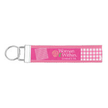 Schlüsselanhänger, Rosa Gingham , Frauen im zentra