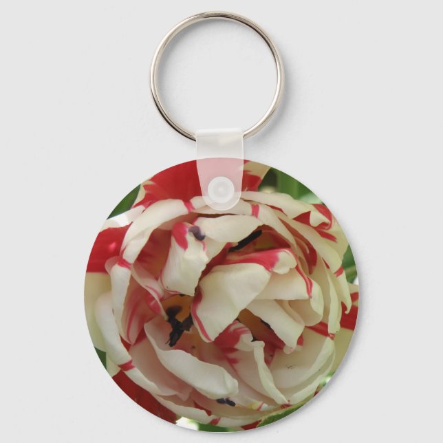 Schlüsselanhänger Rosa und Weiße Tulip (Vorderseite)