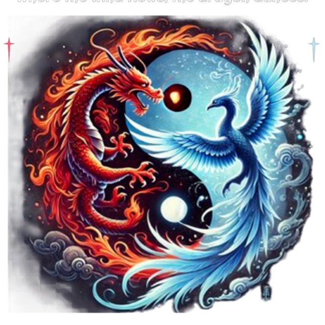 Schlüsselanhänger - Tanz des Drachen und Phönix (Keychain -  Dragon and Phoenix)